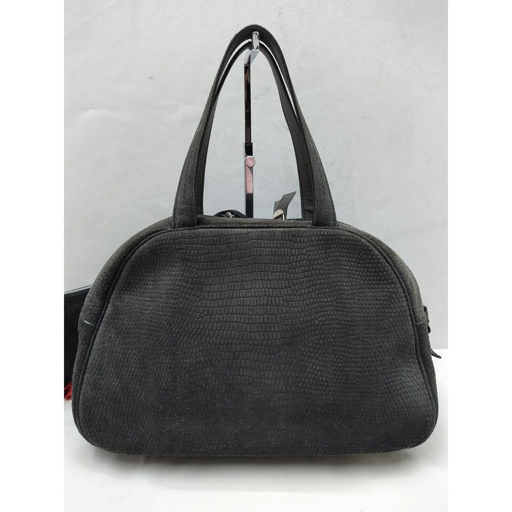 Yves Saint Laurent Obi Bowler Gray Suede Top Handle Satchel Bag With Wallet - Picture 3 of 16